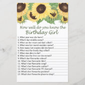 ヒマワリ誕生日の女の子をどれだけ知っているか (正面)