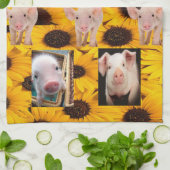 ヒマワリ豚キッチンタオル キッチンタオル (折り畳み)