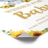 ヒマワリ象がベビー標識活動を望む ポスター (角)