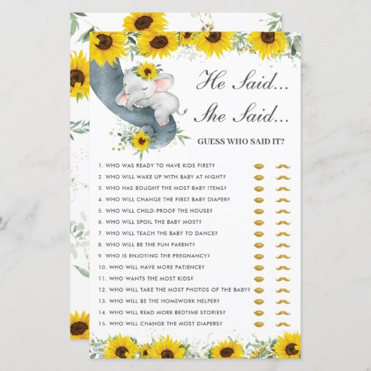 ヒマワリ象は彼女が推理ゲームを言ったと言った (正面/裏面)