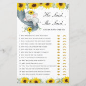 ヒマワリ象は彼女が推理ゲームを言ったと言った (正面)