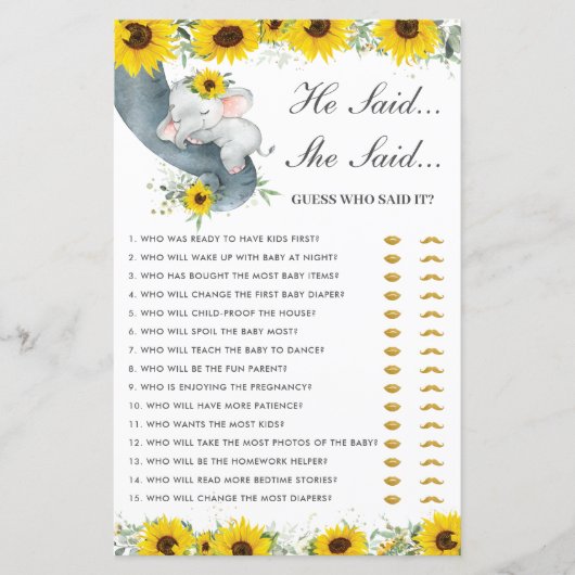 ヒマワリ象は彼女が推理ゲームを言ったと言った (正面)