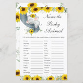 ヒマワリ象シャワー赤ちゃん動物の名前 (正面/裏面)