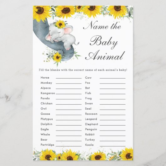 ヒマワリ象シャワー赤ちゃん動物の名前 (正面)