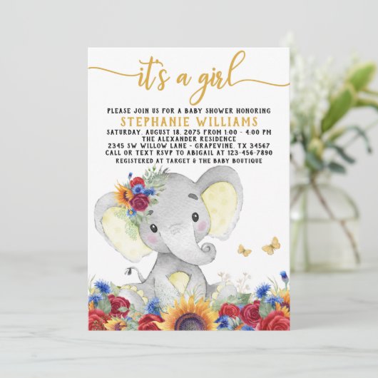 ヒマワリ象バタフライシャワー 招待状 (スタンド正面)