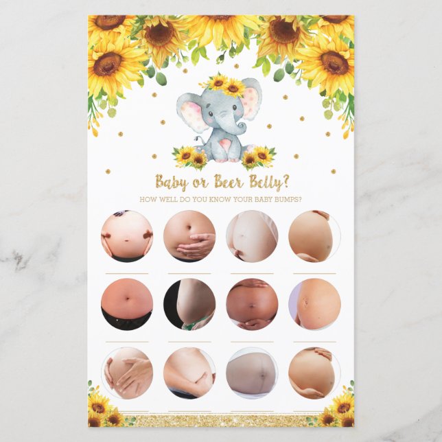 ヒマワリ象ベビーバンプビールベリーゲーム (正面)