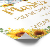 ヒマワリ象マスクシャワー誕生日標識 ポスター (角)