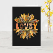 ヒマワリ豹柄ラブリー秋感謝祭 カード (黄色い花)