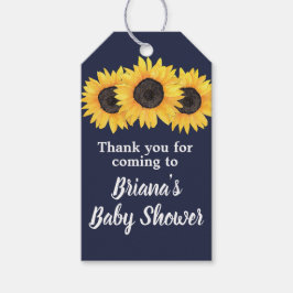 ヒマワリ贈り物ラベルネイビーブルー ギフトタグ