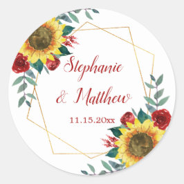 ヒマワリ赤フローラ幾何結婚体 ラウンドシール