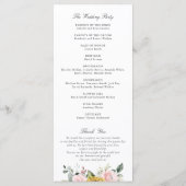 ヒマワリ赤面ピンクフローラロマン結婚ティーズ プログラム (裏面)