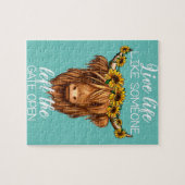 ヒマワリ農園f付きカントリーハイファーランド牛 ジグソーパズル (横)