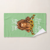 ヒマワリ農園f付きカントリーハイファーランド牛 バスタオルセット (ハンドタオル)