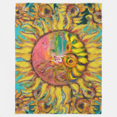 ヒマワリ遊のファンタジーフローラ フリースブランケット (正面)