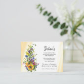 ヒマワリ野の花イエローブルー緑結婚園 エンクロージャーカード (スタンド正面)