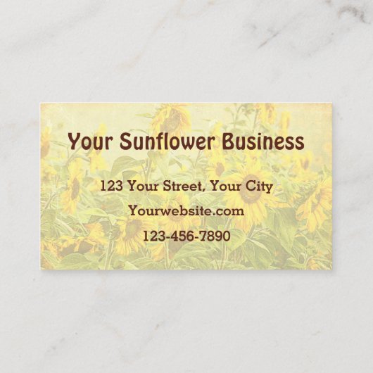 ヒマワリ野原ヴィンテージ素朴黄 名刺 (裏面)