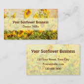 ヒマワリ野原ヴィンテージ素朴黄 名刺 (正面/裏面)
