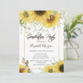 ヒマワリ金ゴールドグリッター卒業パーティー 招待状 (スタンド正面)