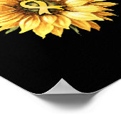 ヒマワリ金ゴールドリボン小児がん認識度 ポスター (角)