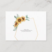 ヒマワリ金ゴールド幾何学枠日付カードを保存 名刺 (裏面)