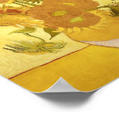 ヒマワリ金ゴールド背景ビンセント・ファン・ゴッホ ポスター (角)