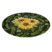 ヒマワリ離れアハーブ水彩模様 カッティングボード (角)