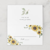 ヒマワリ離れ結婚のテーブル プレイスカード (外部開封)