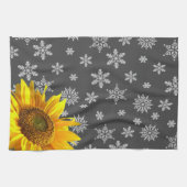 ヒマワリ雪片キッチンタオル キッチンタオル (横)
