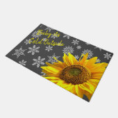 ヒマワリ雪片ドアマット ドアマット (アングル)