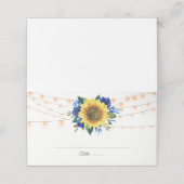 ヒマワリ青フローラストリングラ結婚イト プレイスカード (外部開封)