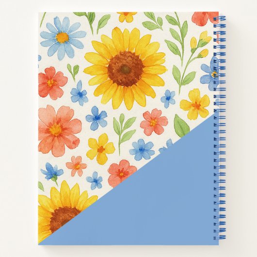 ヒマワリ青花模様レシピ ノートブック (裏面)