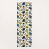 ヒマワリ青花花柄 ヨガマット (裏面)