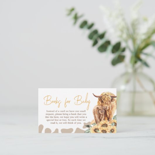 ヒマワリ高地カウベビーシャワーベビー エンクロージャーカード (スタンド正面)