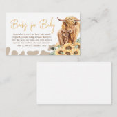ヒマワリ高地カウベビーシャワーベビー エンクロージャーカード (正面/裏面)