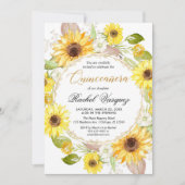 ヒマワリ黄色と金ゴールドフローラキンセアニェラ 招待状 (正面)