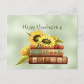 ヒマワリ黄色のブックス水色 シーズンポストカード (正面)