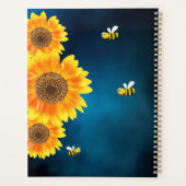 ヒマワリ黄色のミツバチの青空の名前 プランナー手帳 (裏面)