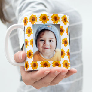 ヒマワリ黄色の写真の子 コーヒーマグカップ