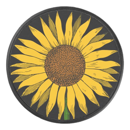 ヒマワリ黄色の花 アイスホッケーパック (正面)