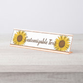 ヒマワリ黄色の花 デスクネームプレート (正面)