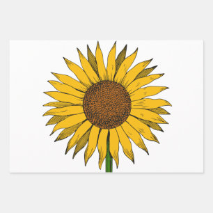 ヒマワリ黄色の花 ラッピングペーパーシート