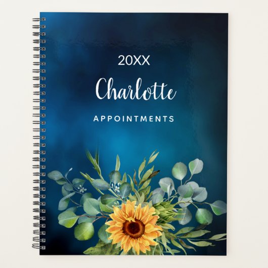 ヒマワリ黄色の青空の名前2025 プランナー手帳 (正面)