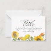 ヒマワリ黄色フローラブックベビー挿入カード ノートカード (正面)