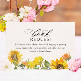 ヒマワリ黄色フローラブックベビー挿入カード ノートカード