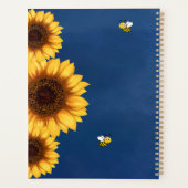 ヒマワリ黄色ミツバチ青空の名前プランナー プランナー手帳 (裏面)