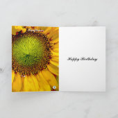 ヒマワリ黄色写真フローラハッピーバースデーカード カード (内部)