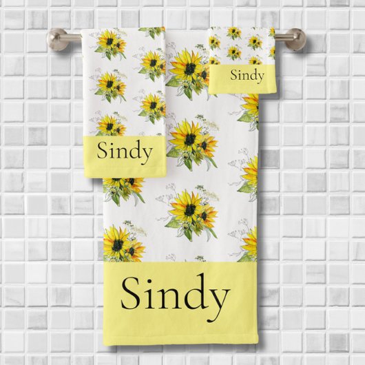 ヒマワリ黄風呂タオルセット バスタオルセット