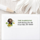 ヒマワリ黒タン犬ラベル ラベル (インサイチュ)