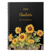 ヒマワリ黒フローラ素朴 ノートブック (正面)
