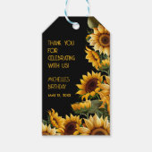 ヒマワリ黒素朴名エレガント誕生日 ギフトタグ (正面)